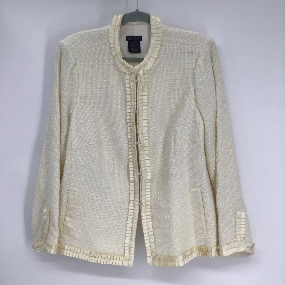 Pamela Dennis Private Client Group Women’s Elegant Blazer Jacket Creme Size 1X